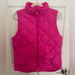 J. Crew Women's Quilted Vest in Bright Pink